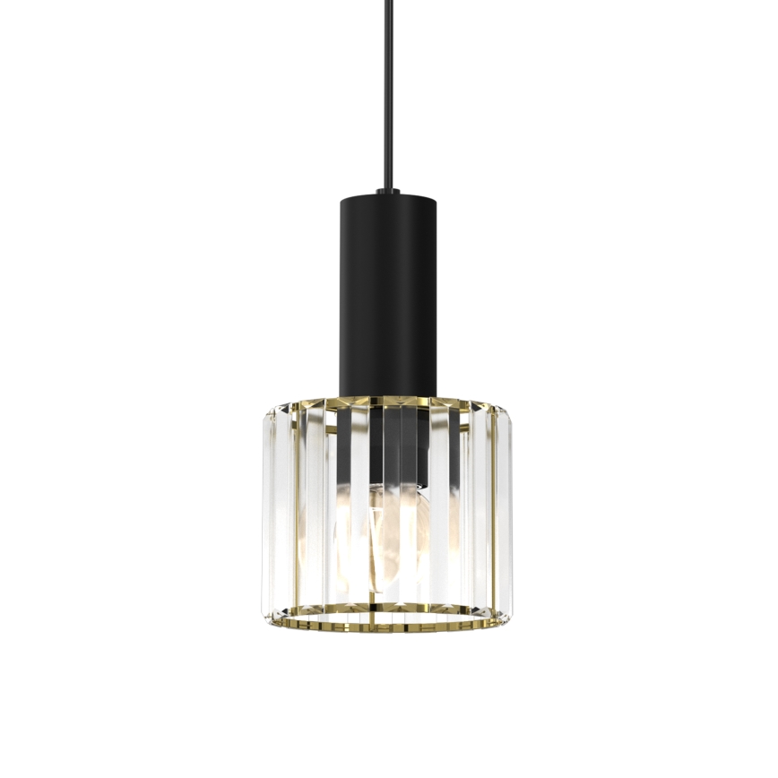 Підвісна люстра CRISTAL 1xE27/60W/230V чорний