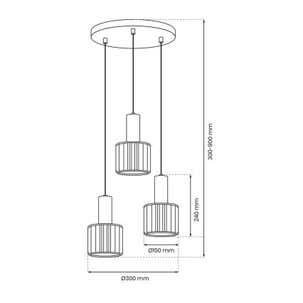 Підвісна люстра CRISTAL 3xE27/60W/230V чорний