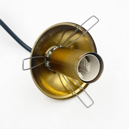 Підвісна люстра CRISTAL на тросі 1xE14/15W/230V латунь/димчасто-бежевий