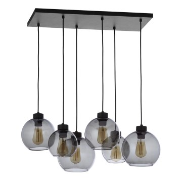 Підвісна люстра CUBUS 6xE27/60W/230V чорний