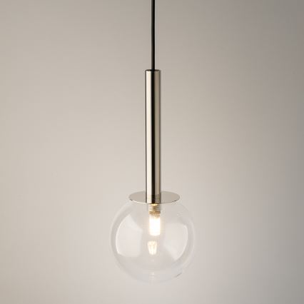 Підвісна люстра DAISY 1xG9/12W/230V діаметр 14 см глянцевий хром/чорний/прозорий