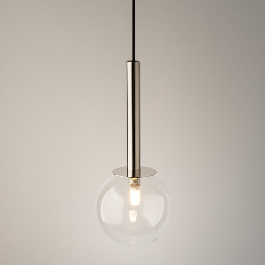 Підвісна люстра DAISY 1xG9/12W/230V діаметр 14 см глянцевий хром/чорний/прозорий