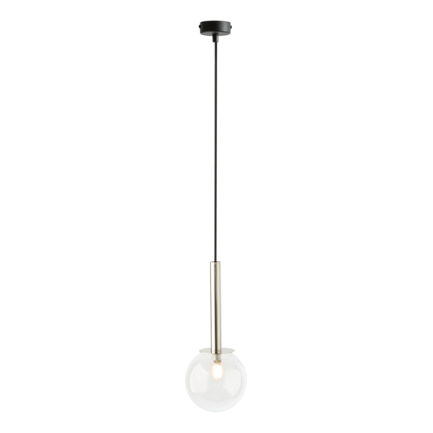 Підвісна люстра DAISY 1xG9/12W/230V діаметр 14 см глянцевий хром/чорний/прозорий