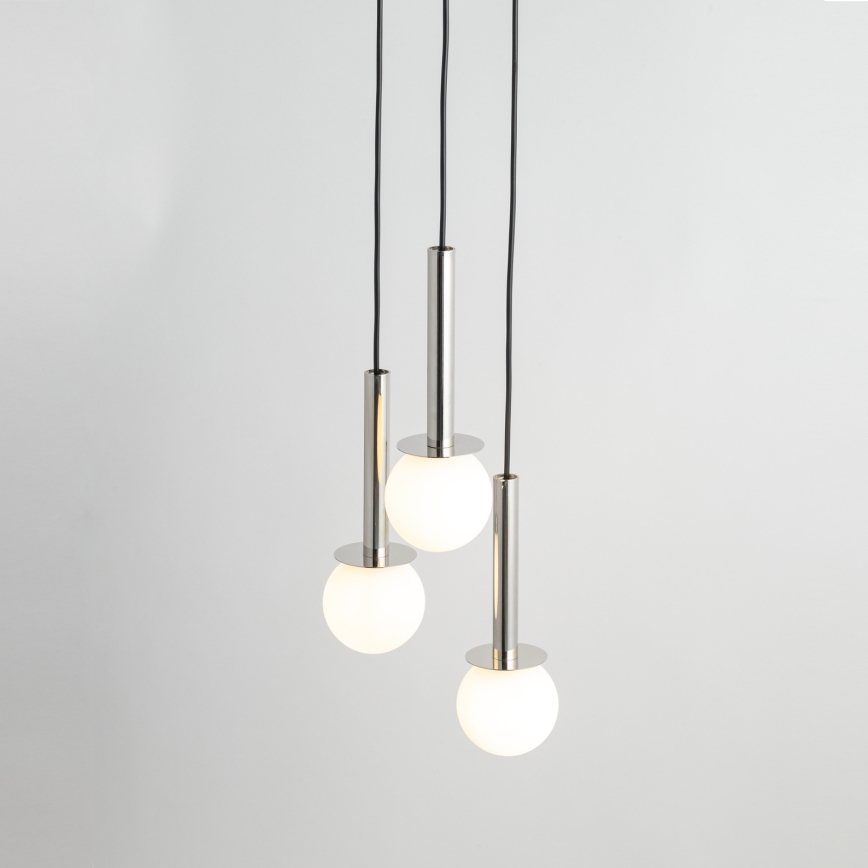 Підвісна люстра DAISY 3xG9/12W/230V діаметр 27 см глянцевий хром/чорний/білий