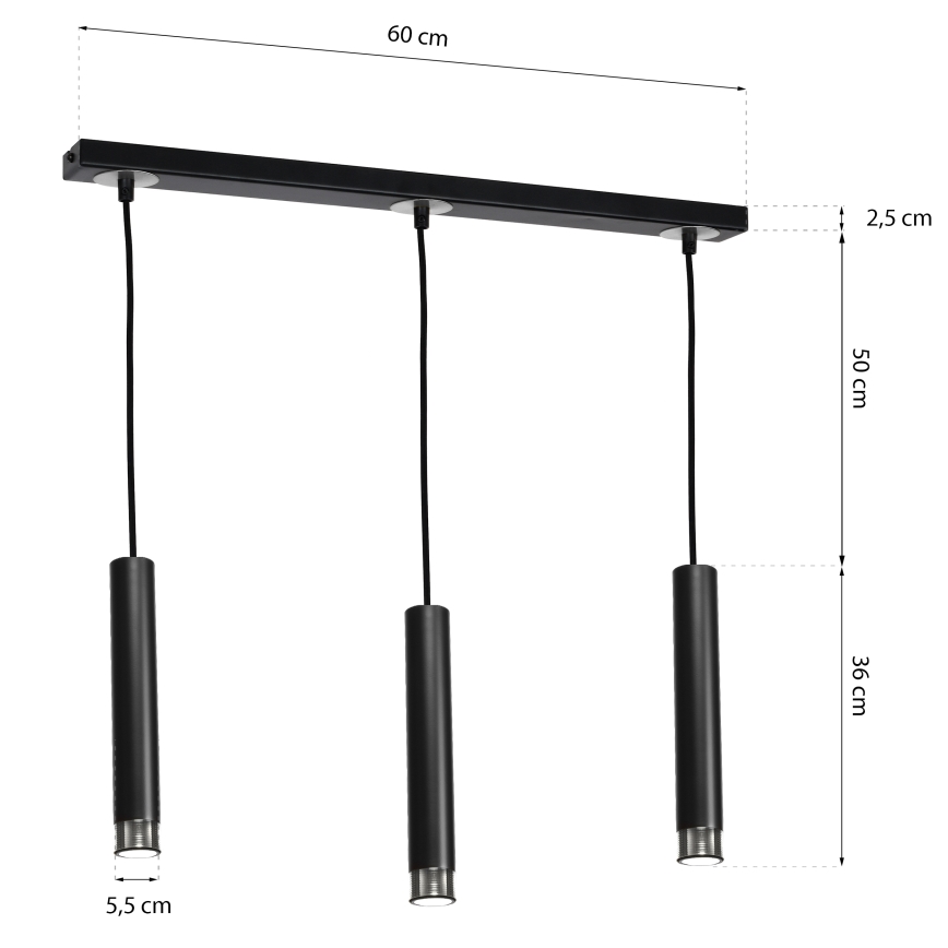 Підвісна люстра DANI 3xGU10/8W/230V