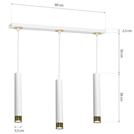 Підвісна люстра DANI 3xGU10/8W/230V