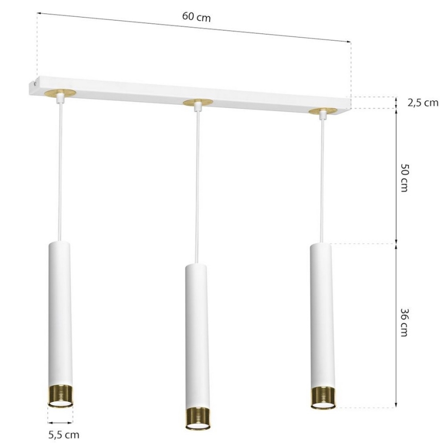 Підвісна люстра DANI 3xGU10/8W/230V