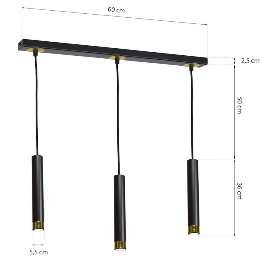 Підвісна люстра DANI 3xGU10/8W/230V