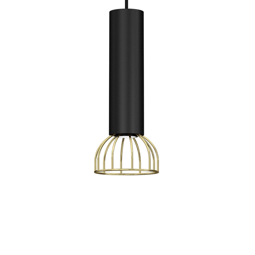 Підвісна люстра DANTE 1xGU10/25W/230V чорний/золотий