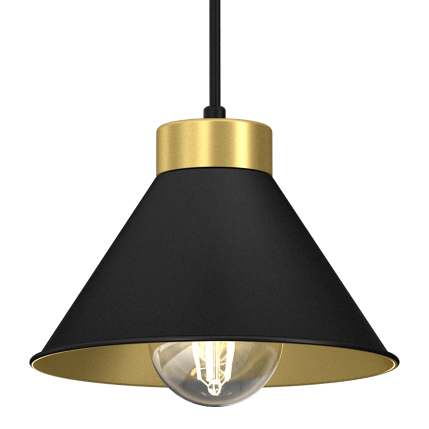 Підвісна люстра DEMET 3xE27/60W/230V чорний/золотий