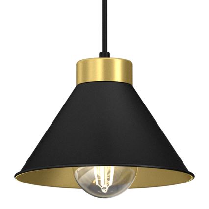 Підвісна люстра DEMET 5xE27/60W/230V чорний/золотий