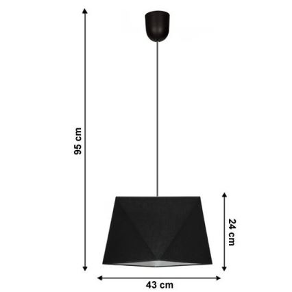 Підвісна люстра DIAMENT 1xE27/60W/230V чорний