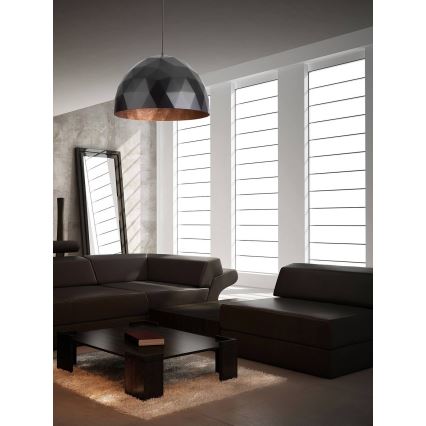 Підвісна люстра DIAMENT 1xE27/60W/230V ø 35 см чорний/мідний