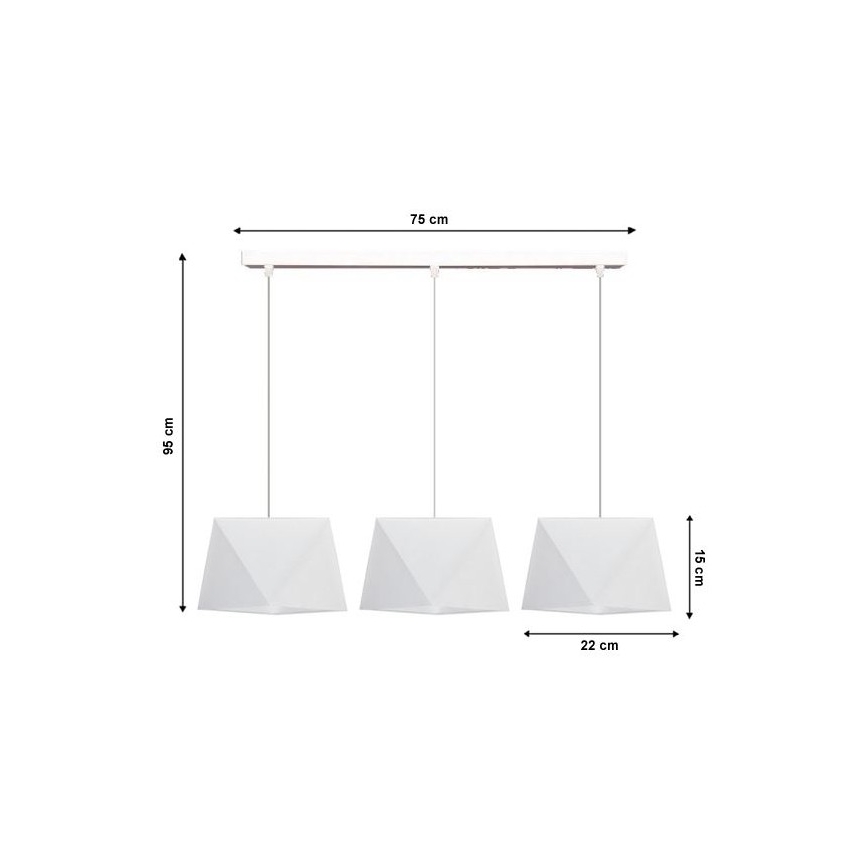Підвісна люстра DIAMENT 3xE27/60W/230V білий