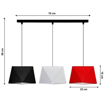 Підвісна люстра DIAMENT 3xE27/60W/230V