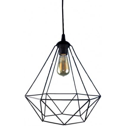 Підвісна люстра DIAMOND 1xE27/60W/230V чорний