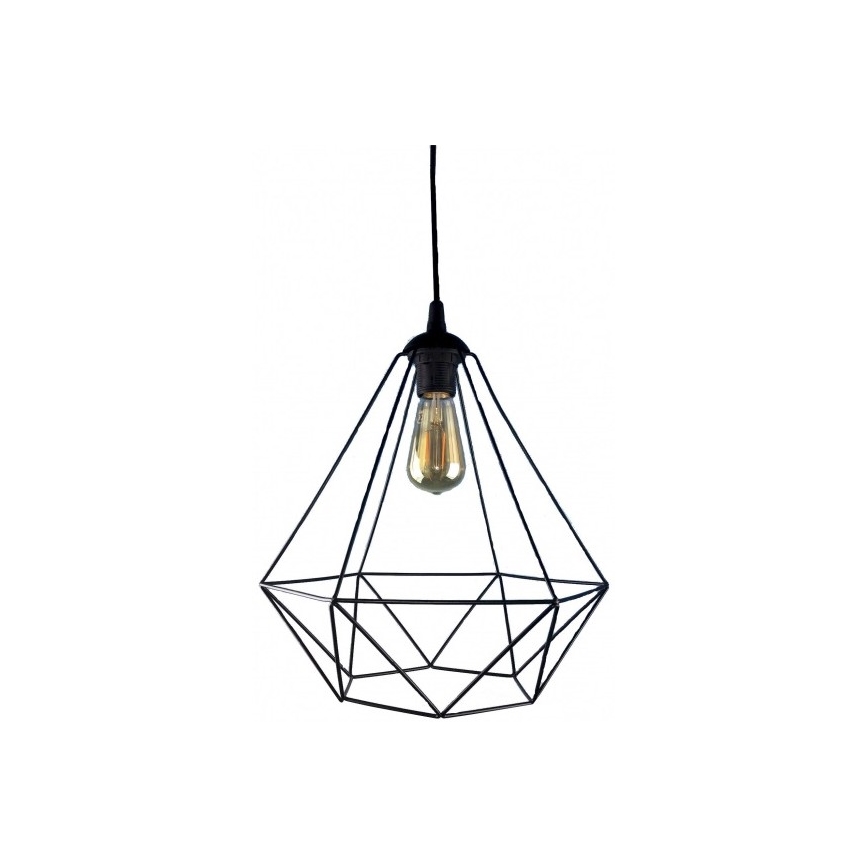 Підвісна люстра DIAMOND 1xE27/60W/230V чорний