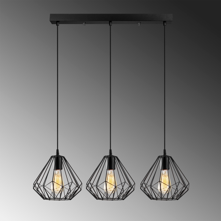 Підвісна люстра DIAMOND 3xE27/100W/230V