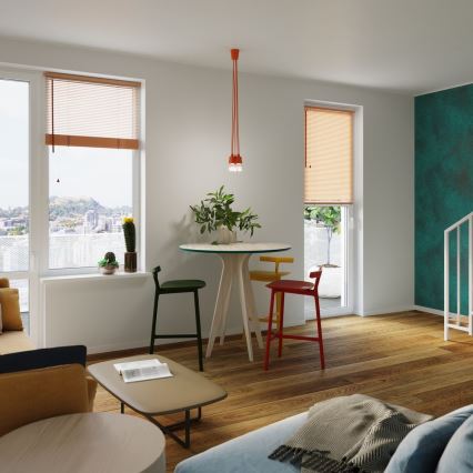 Підвісна люстра DIEGO 1xE27/60W/230V помаранчевий