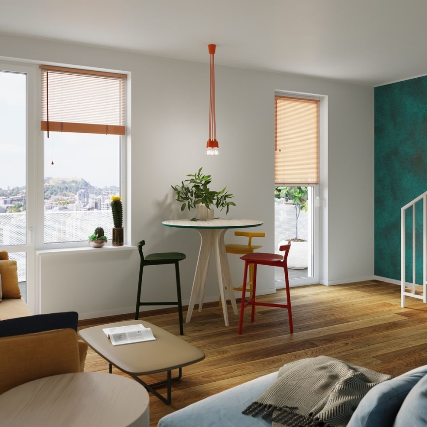 Підвісна люстра DIEGO 1xE27/60W/230V помаранчевий