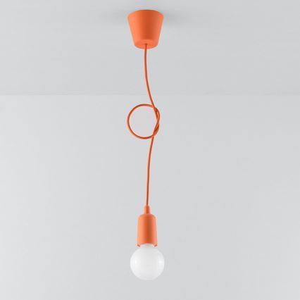 Підвісна люстра DIEGO 1xE27/60W/230V помаранчевий