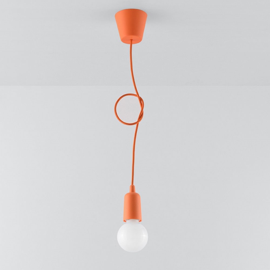 Підвісна люстра DIEGO 1xE27/60W/230V помаранчевий