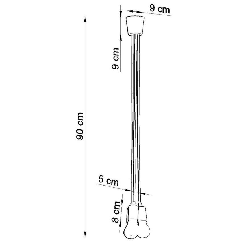 Підвісна люстра DIEGO 3xE27/60W/230V помаранчевий