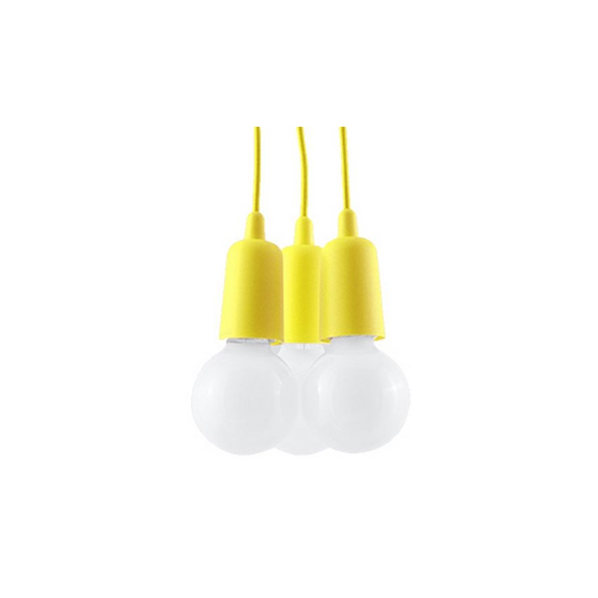Підвісна люстра DIEGO 3xE27/60W/230V жовтий