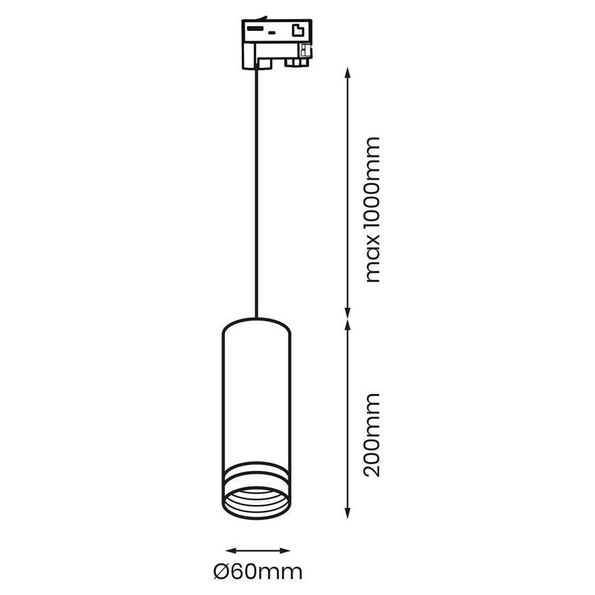 Підвісна люстра для 3-фазової трекової системи PIPE 1xGU10/25W/230V білий