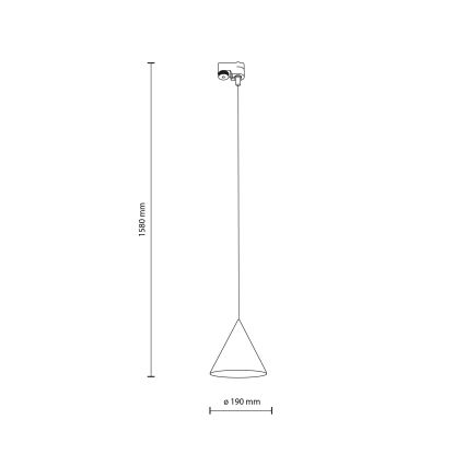 Підвісна люстра до 1-фазної трекової системи CONO 1xE27/15W/230V чорний/коричневий
