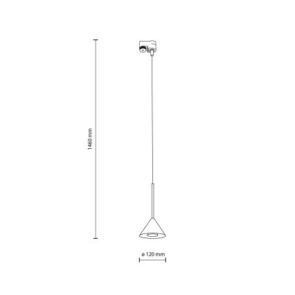 Підвісна люстра до 1-фазної трекової системи CONO MINI 1xGU10/10W/230V чорний