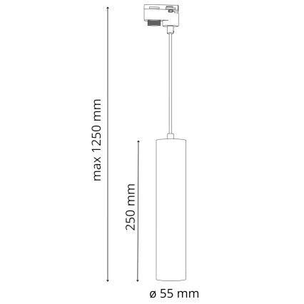 Підвісна люстра для трекової системи MARIBEL 3xGU10/10W/230V + 1 м трекова система чорний