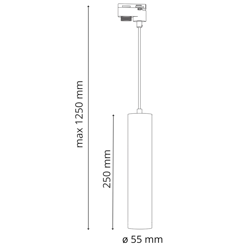 Підвісна люстра для трекової системи MARIBEL 3xGU10/10W/230V + 1 м трекова система чорний