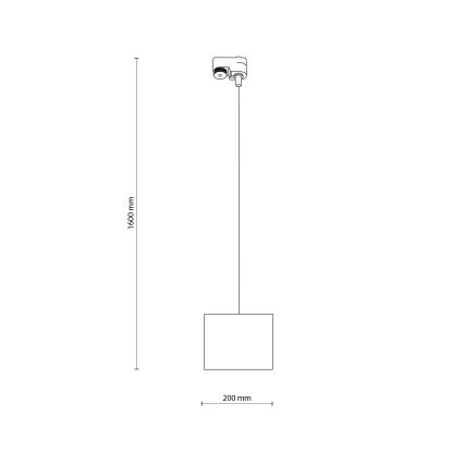 Підвісна люстра до 1-фазної трекової системи TRACER 1xE27/15W/230V діаметр 20 см чорний/коричневий