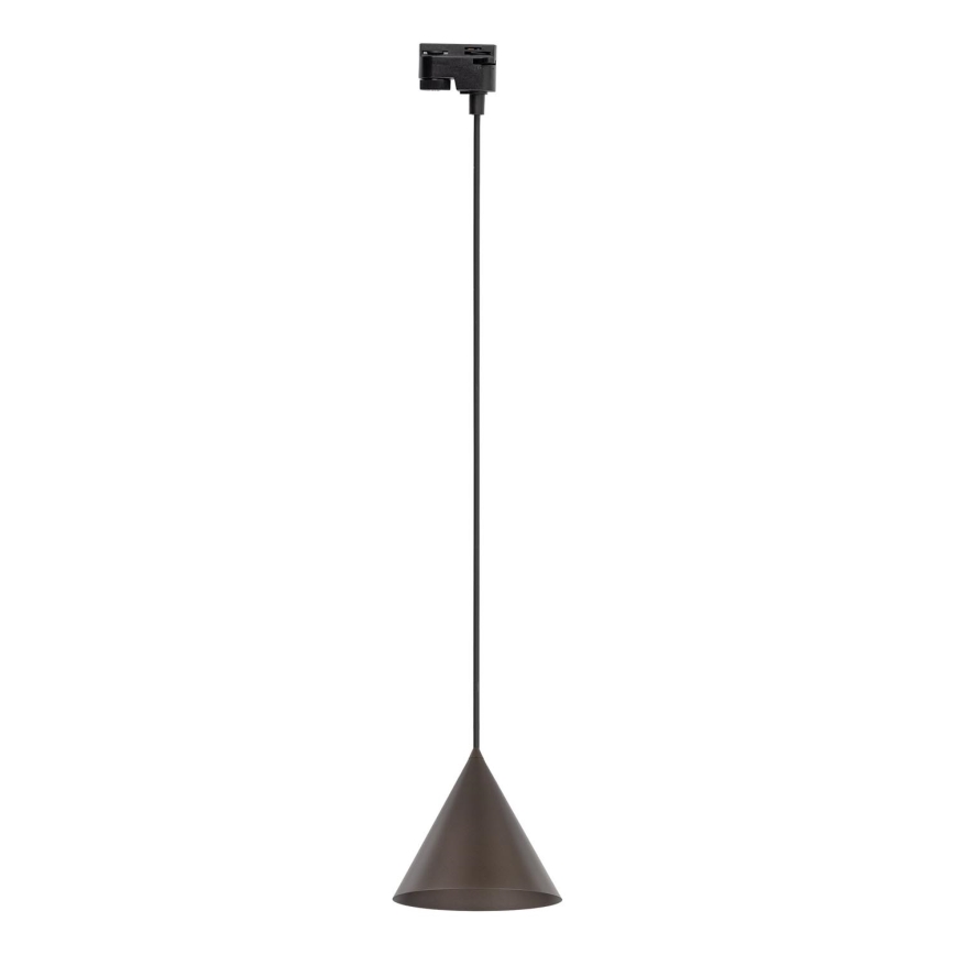 Підвісна люстра до 1-фазної трекової системи CONO 1xE27/15W/230V чорний/коричневий
