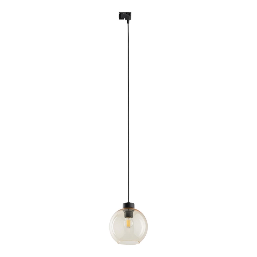 Підвісна люстра до 1-фазної трекової системи CUBUS 1xE27/15W/230V чорний/димчастий бежевий