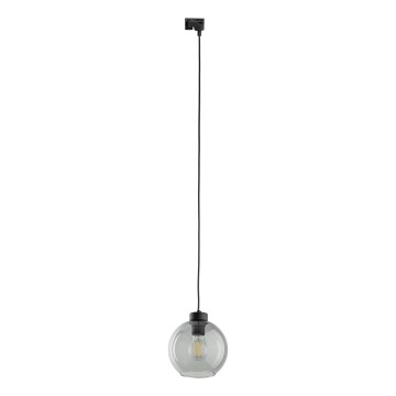 Підвісна люстра до 1-фазної трекової системи CUBUS 1xE27/15W/230V чорний/димчастий чорний