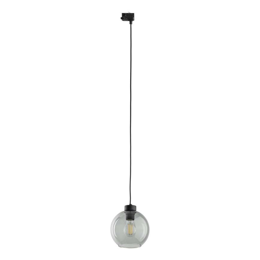 Підвісна люстра до 3-фазної трекової системи CUBUS 1xE27/15W/230V чорний/димчастий чорний
