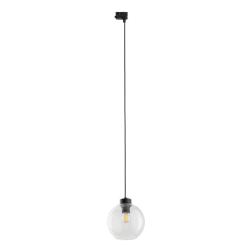 Підвісна люстра до 3-фазної трекової системи CUBUS 1xE27/15W/230V чорний/прозорий
