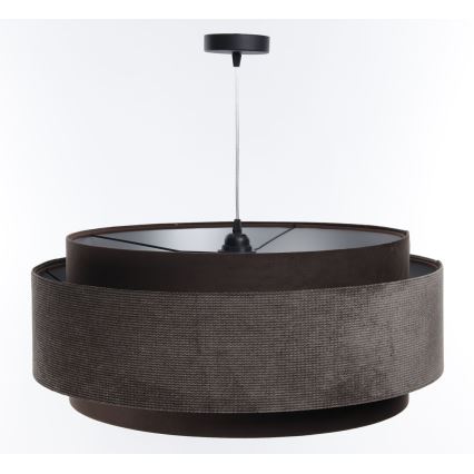 Підвісна люстра DOBLO 1xE27/60W/230V діам. 60 см коричневий/срібний