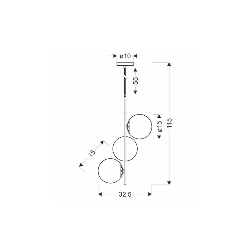 Підвісна люстра DUO 3xE14/40W/230V золотий/чорний