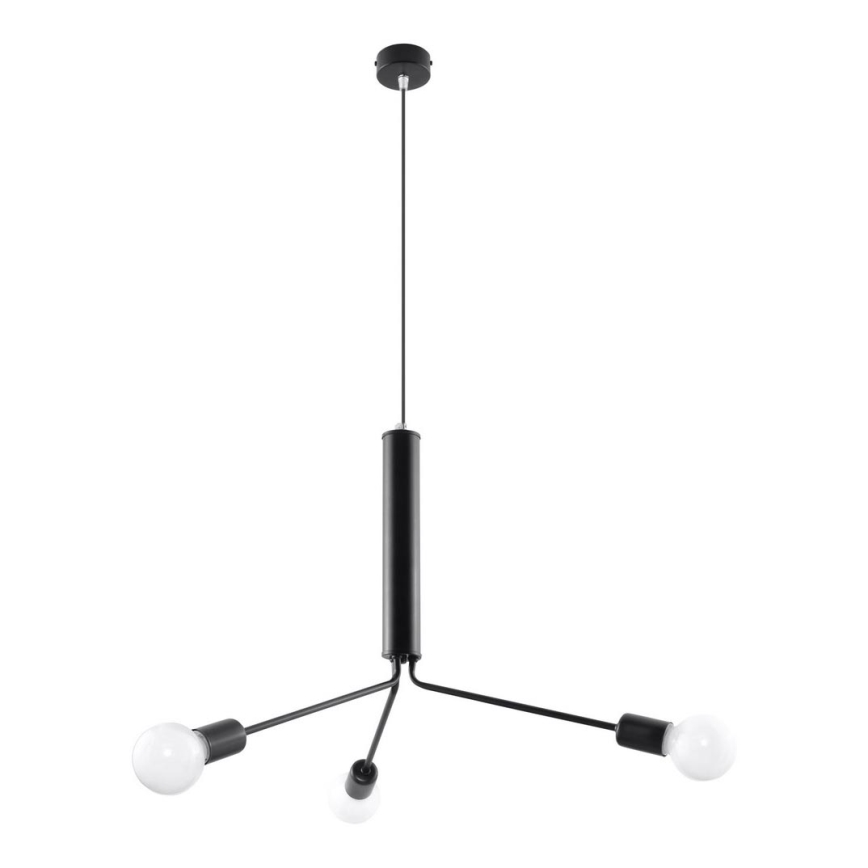 Підвісна люстра DUOMO 3D 3xE27/60W/230V чорний