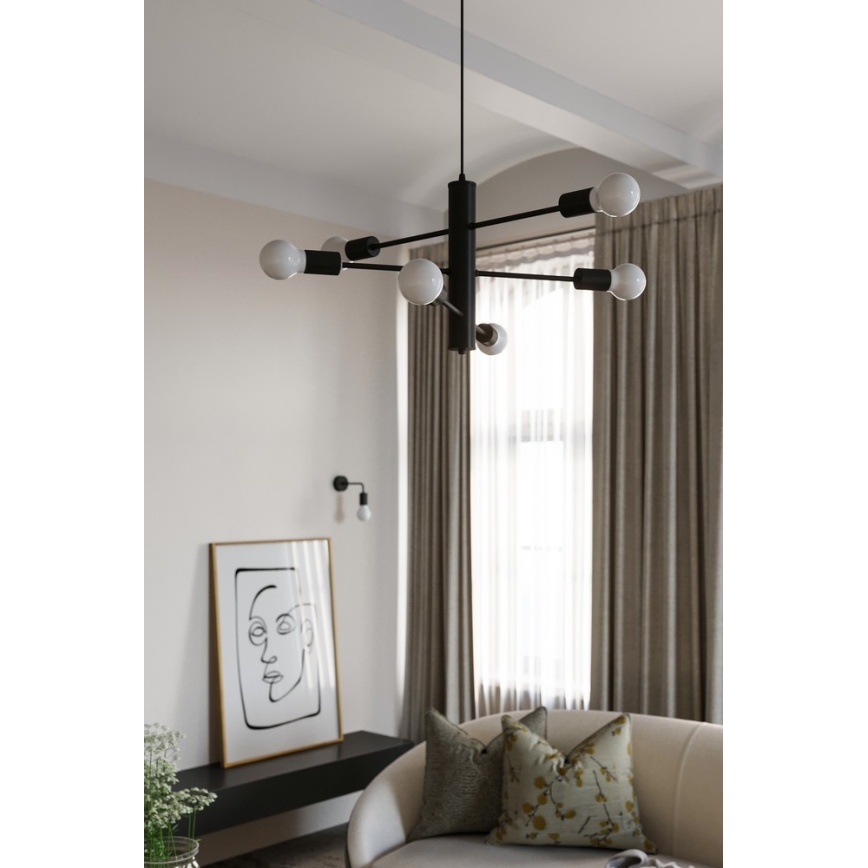Підвісна люстра DUOMO 3D 3xE27/60W/230V чорний