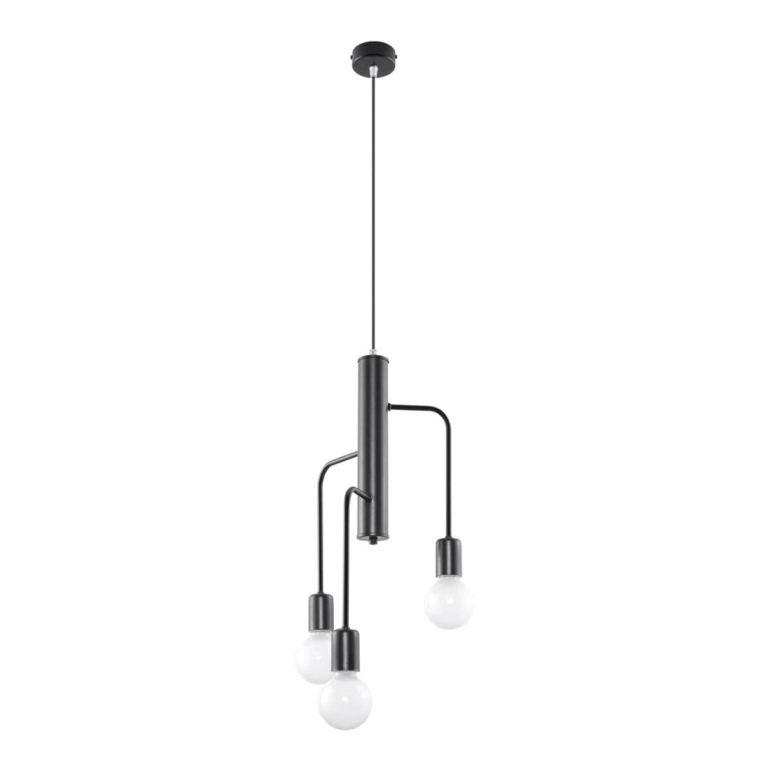 Підвісна люстра DUOMO 3M 3xE27/60W/230V чорний