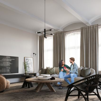 Підвісна люстра DUOMO 6 6xE27/60W/230V чорний