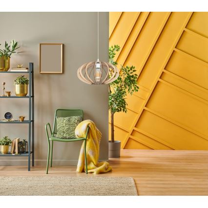 Підвісна люстра EARTH 1xE27/60W/230V білий/бежевий