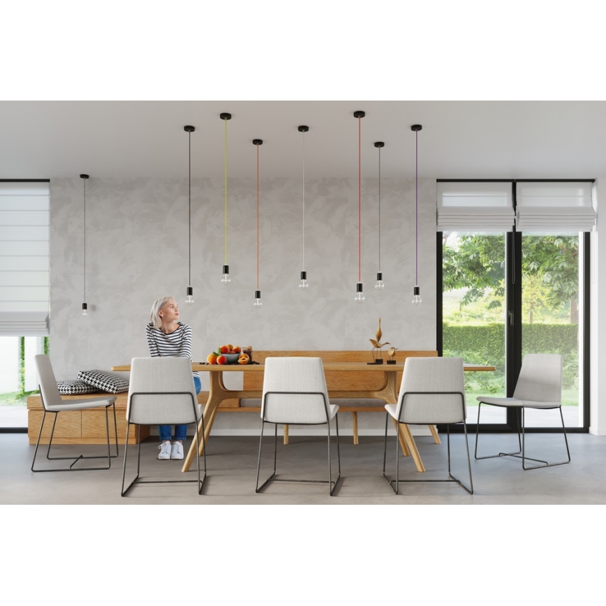 Підвісна люстра EDISON 1xE27/60W/230V помаранчевий