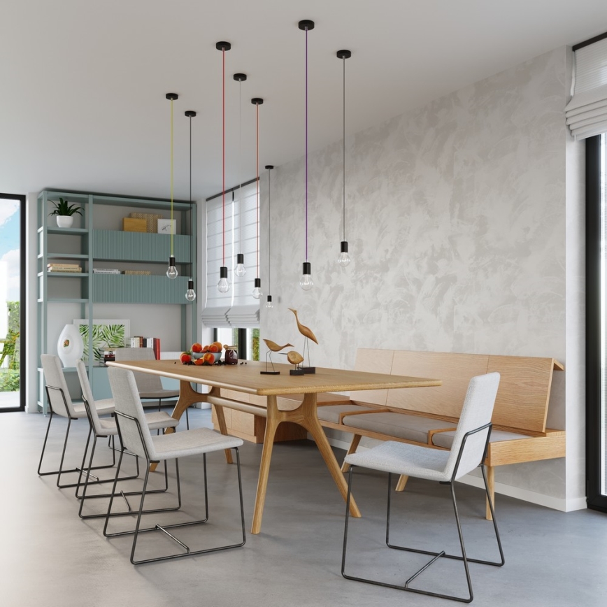 Підвісна люстра EDISON 1xE27/60W/230V помаранчевий