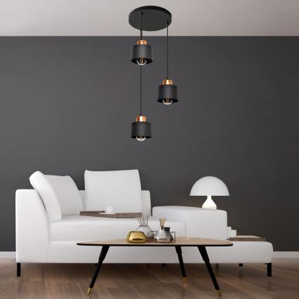Підвісна люстра EDISON 3xE27/15W/230V