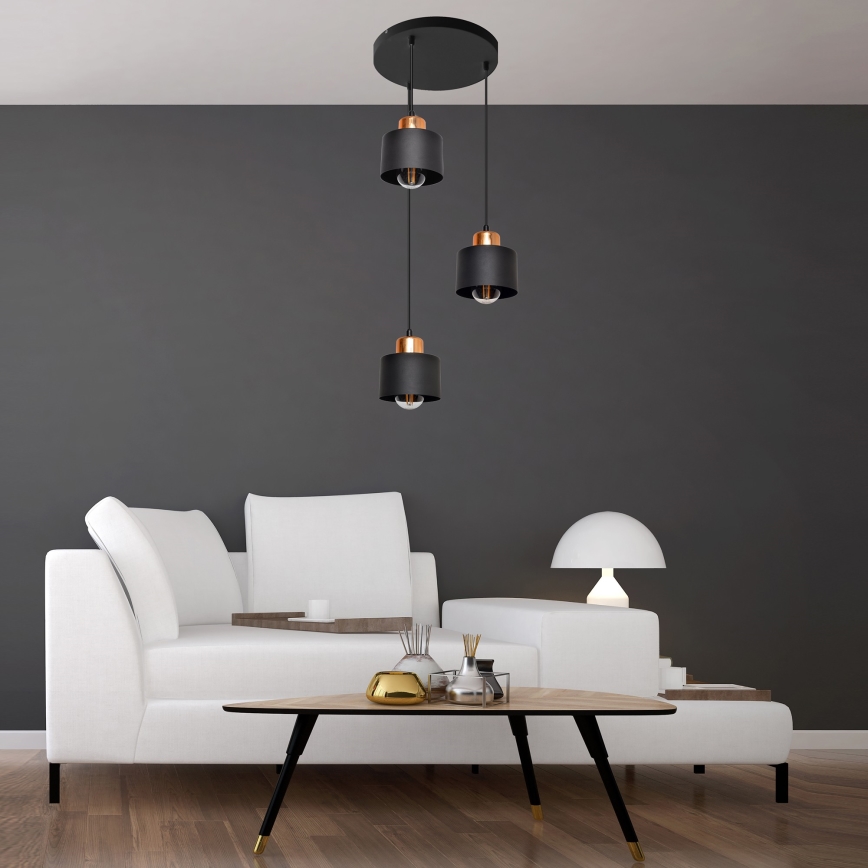Підвісна люстра EDISON 3xE27/15W/230V